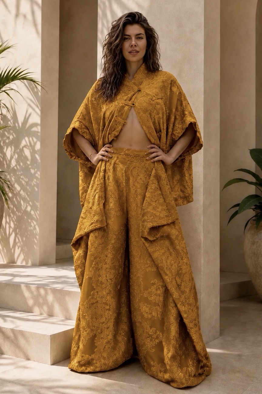 Golden Silk Drape Pants - Image 3