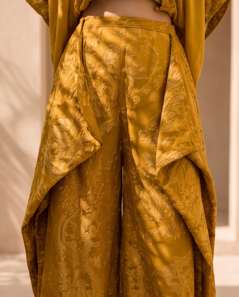 Golden Silk Drape Pants