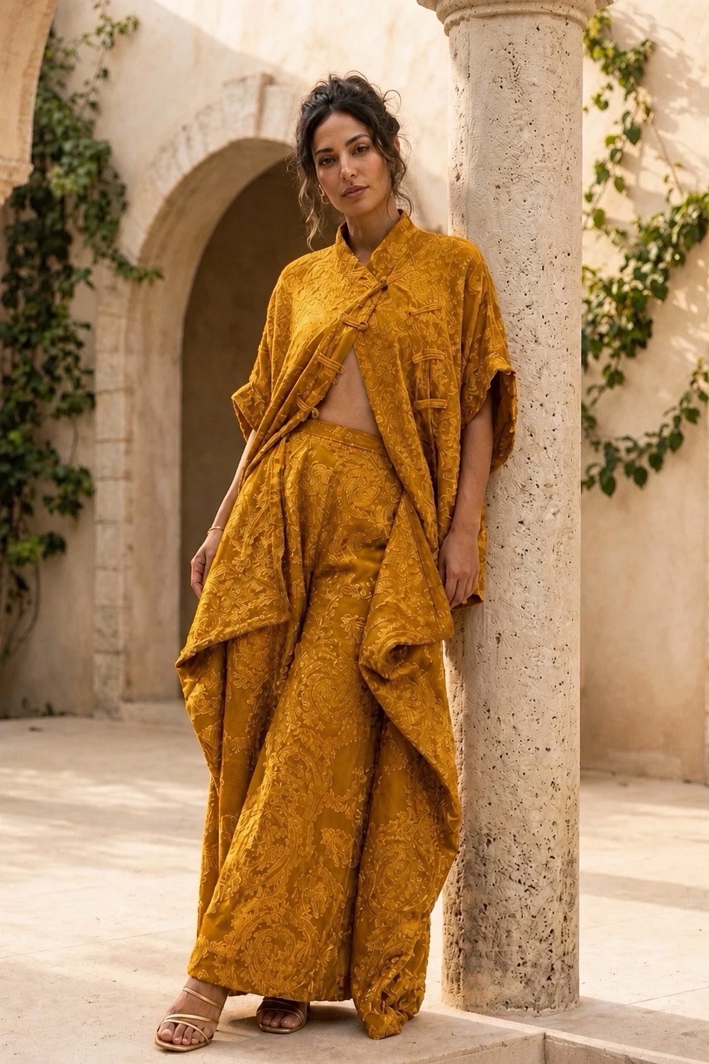 Golden Silk Drape Pants - Image 2
